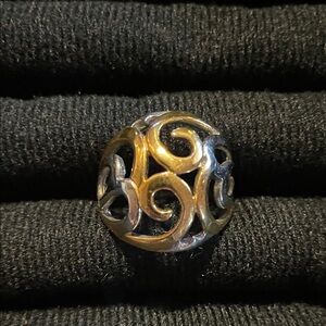 Gold and Silver Stainless Steel Swirl Ring